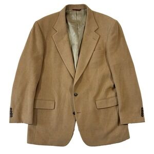 mens tan Jos A Bank blazer jacket 100% Camel Hair sport‎ suit coat soft 44 XL L